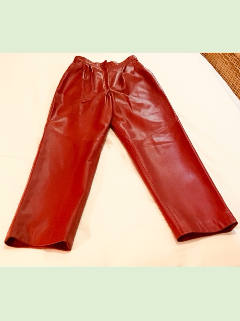 Vintage Vibrant Red Soft Leather Pants